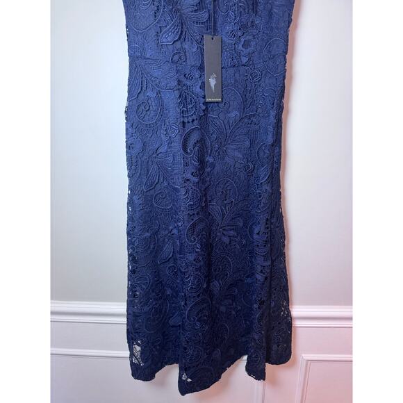 KOBI HALPERIN Jacqueline Sleeveless Lace Midi-Dress navy blue sz 2 $698 NWT - Picture 15 of 16